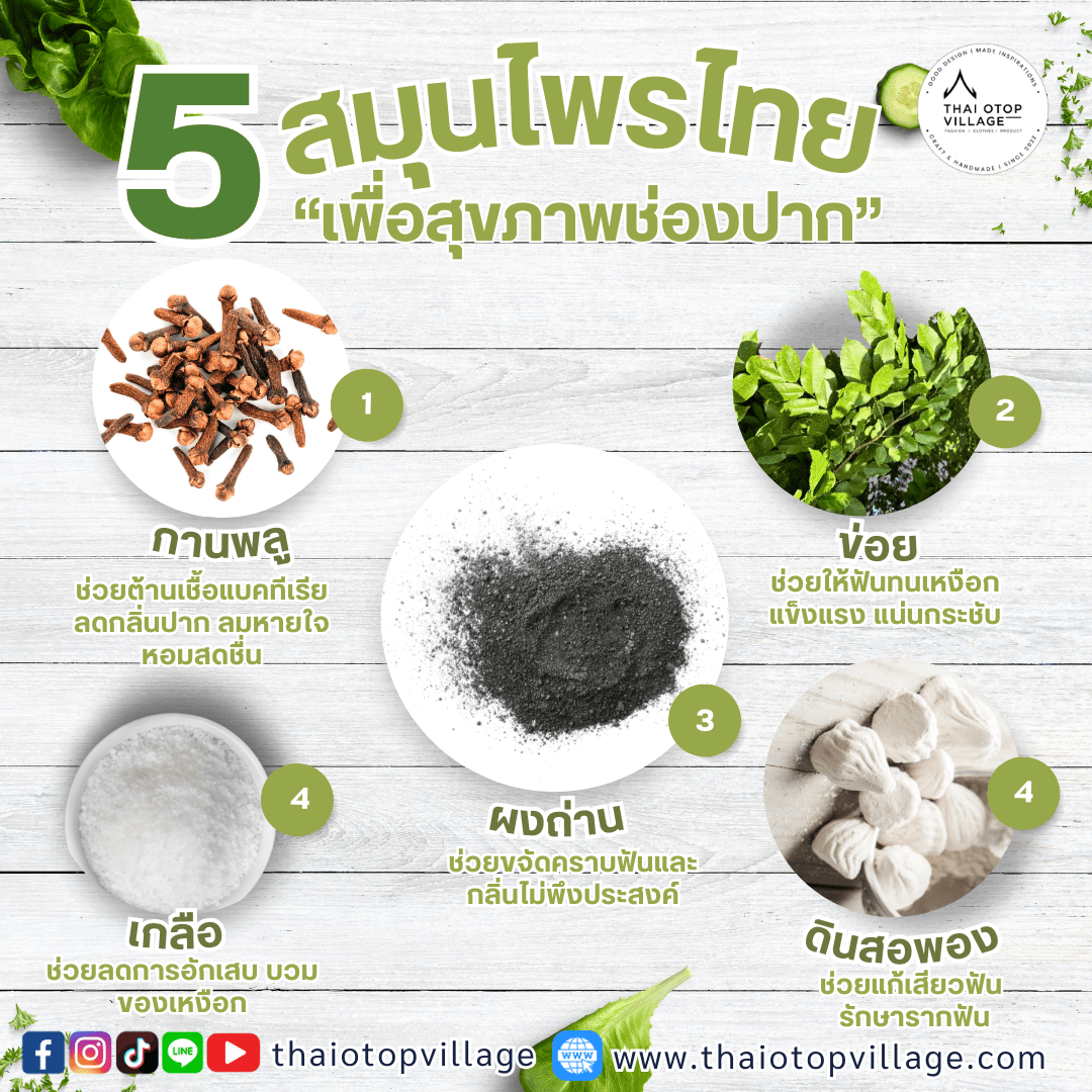 5 สมุนไพรไทย ดูแลสุขภาพช่องปาก